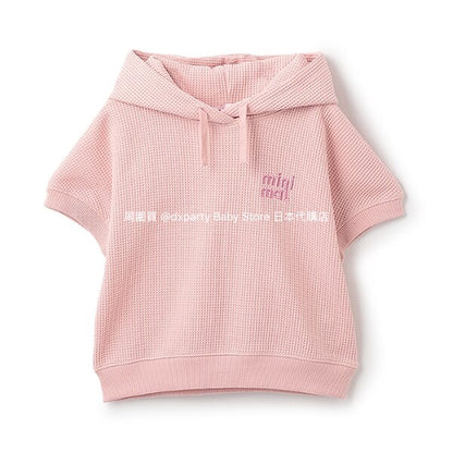 Japanese children's clothing mini#ML waffle hooded top 90-140cm boys/girls summer TOPS 