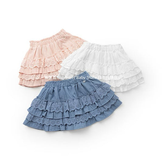 Japanese children's clothing pe#main lace ruffle skirt 80-130cm girls summer SKIRTS 