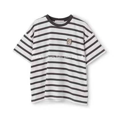 Lovetoxic Japanese children's clothing striped top 140-160cm girls summer TOPS 