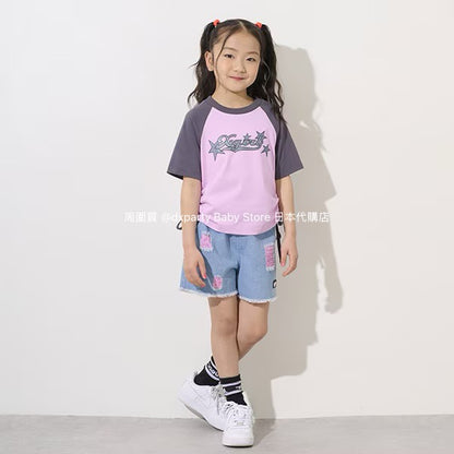 Japanese children's clothing X-girl Stages tassel shorts 90-140cm girls summer PANTS 