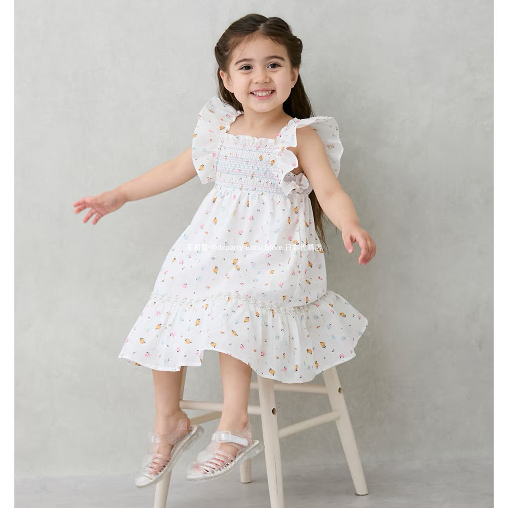 Japanese children's clothing pe#main small flying sleeve dress 80-130cm girls summer dresses 