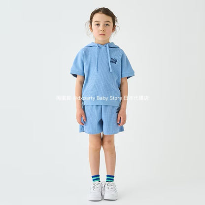 Japanese children's clothing mini#ML waffle shorts 90-140cm boys/girls summer PANTS 