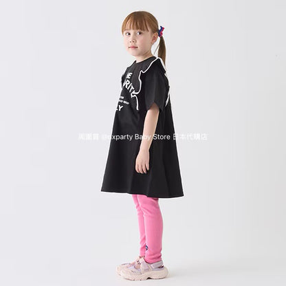 Japanese children's clothing mini#ML anti-fouling series ruffle dress 90-140cm girls summer dresses 