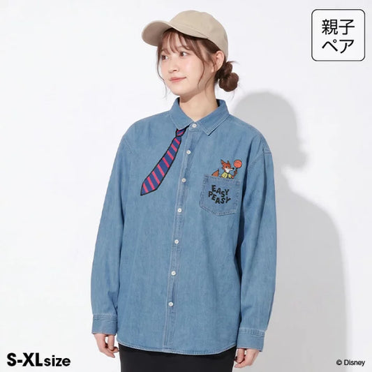 日本童裝 BDL x Disney 親子裝 牛仔襯衫 S-XL 大人款 秋季 TOPS
