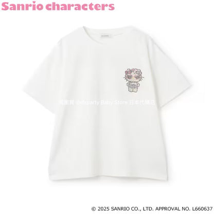 Lovetoxic x Sanrio Japan-Style Hello Kitty Cold-Contact Print Top (130-160cm) for Girls (Summer) 