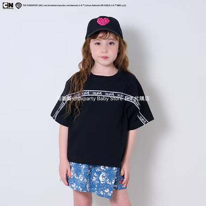Japanese children's clothing X-girl Stages x Flying Girls printed top 90-140cm girls summer TOPS 