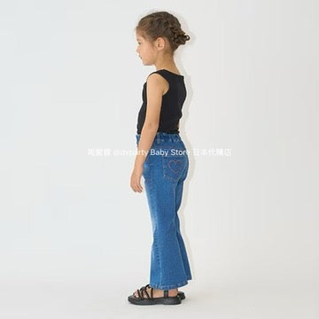 Japanese children's clothing Ly# mine square neck vest 100-150cm girls summer TOPS 