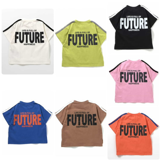 Japanese children's clothing BREEZE letter print top 90-160cm girls summer TOPS 