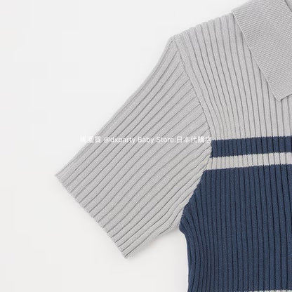 Lovetoxic Japanese Children's Clothing Zipper Cropped Top 140-160cm Girls Summer TOPS OUTERWEAR 