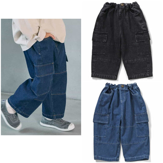 日本童裝 BREEZE 寬鬆工裝牛仔褲 90-160cm 男童款 冬季 PANTS
