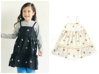 日本童裝 apres les cours 刺繡吊帶連身裙 90-140cm 女童款 夏季 DRESSES