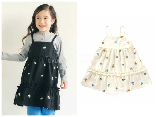 日本童裝 apres les cours 刺繡吊帶連身裙 90-140cm 女童款 夏季 DRESSES