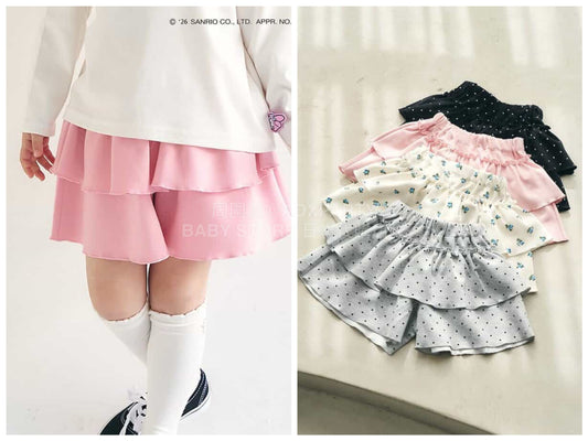 日本童裝 apres les cours 裙邊層疊裙褲 80-140cm 女童款 夏季 PANTS