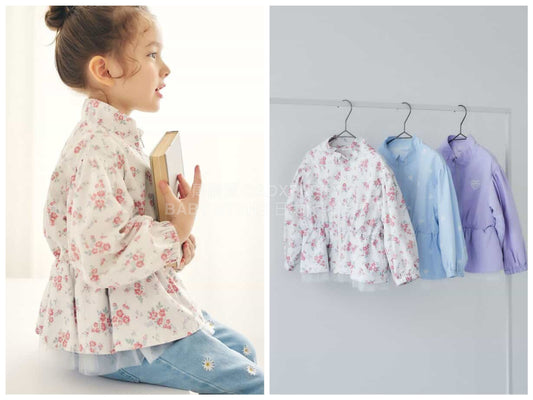 日本童裝 apres les cours 防水系列 拼紗裙邊風褸 80-140cm 女童款 夏季 OUTERWEAR