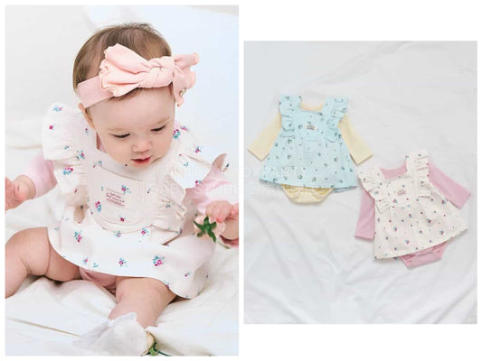 日本童裝 apres les cours 小碎花荷葉邊連身裙裙及連衣套裝 70-80cm 女童款 春季 DRESSES Jumpsuit