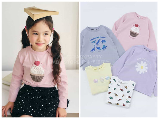 日本童裝 apres les cours 印花上衣 80-140cm 男童款/女童款 春季 TOPS