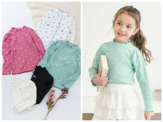 日本童裝 apres les cours 木耳邊上衣 80-140cm 女童款 春季 TOPS