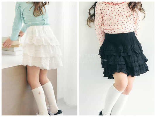 日本童裝 apres les cours 荷葉邊層疊裙褲 80-130cm 女童款 春季 SKIRTS PANTS