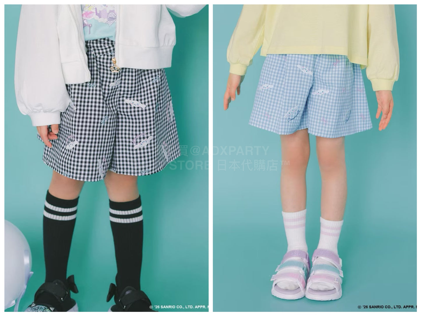 日本童裝 aF#a325 x Sanrio Cinnamoroll 刺繡圖案短褲 100-150cm 女童款 夏季 PANTS