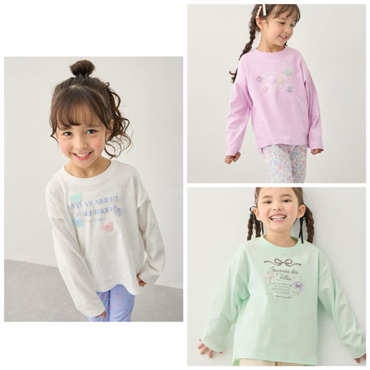 日本童裝 aF#a325 立體印花上衣 90-150cm 女童款 春季 TOPS