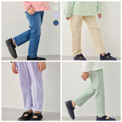 日本童裝 aF#a325 彈力貓咪口袋長褲 100-150cm 女童款 夏季 PANTS