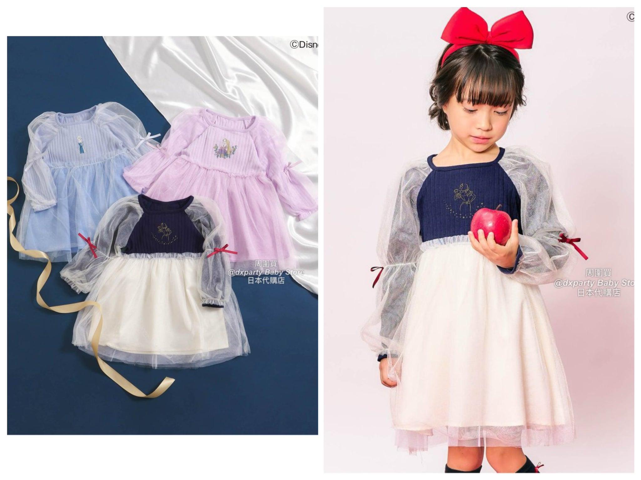 日本童裝 alc#652 x Disney 網紗連身裙 80-140cm 女童款 秋季 DRESSES