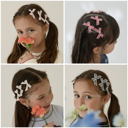 日本直送 Lycee mine 格紋絲帶髮夾6件套 手飾/髮飾系列