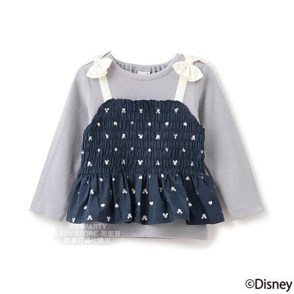 日本童裝 pe#main x Disney 假兩件上衣 80-130cm 女童款 秋季 TOPS