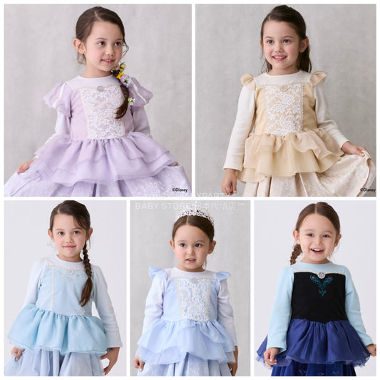 日本童裝 pe#main x Disney 公主上衣 80-130cm 女童款 秋季 TOPS