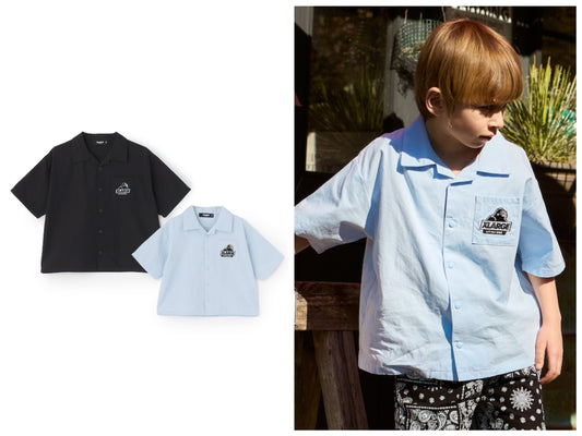 日本童裝 XLARGE KIDS 頭巾巴拿馬編織短袖襯衫 90-140cm 男童款 夏季 TOPS