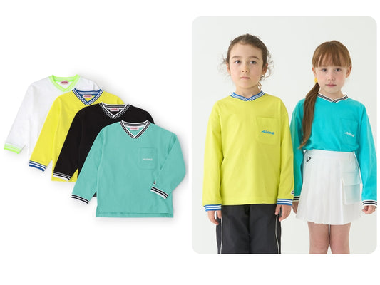 Japanese children's clothing mini #ML anti-fouling V-neck top 90-140cm boys/girls spring and summer TOPS 