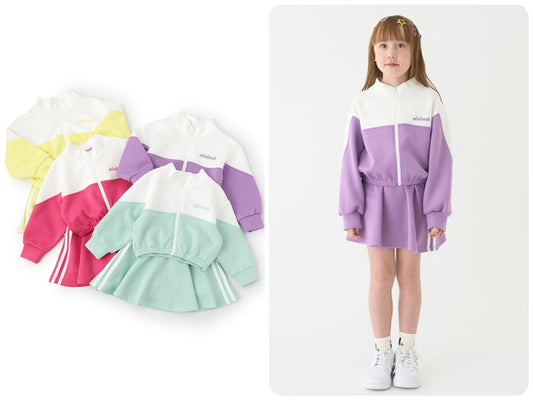 Japanese children's clothing mini #ML waterproof series quick-drying series sports series jacket and skirt two-piece set 90-140cm girls' spring and summer outerwear skirt 