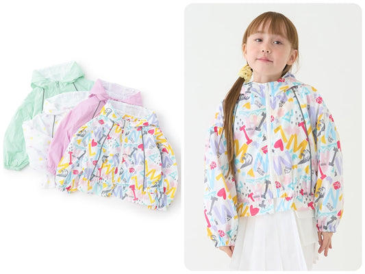 Japanese children's clothing mini#ML waterproof series thin jacket 90-140cm girls spring and summer OUTERWEAR 
