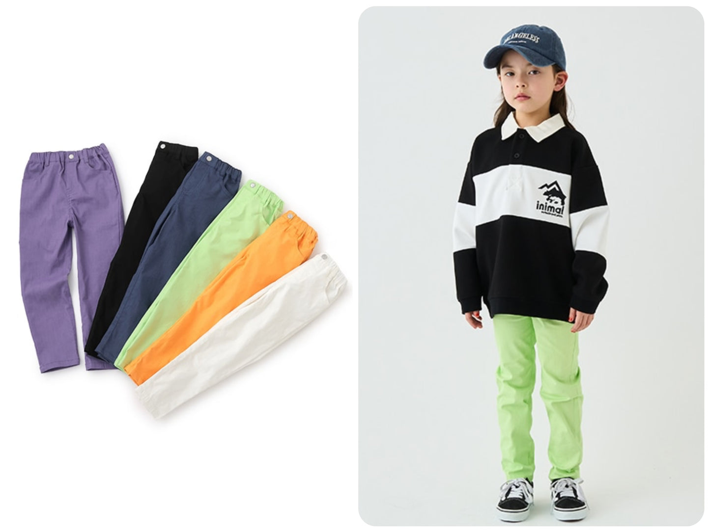 Japanese children's clothing mini#ML waterproof series stretch trousers 90-140cm boys/girls spring and summer PANTS 