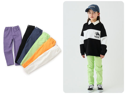 Japanese children's clothing mini#ML waterproof series stretch trousers 90-140cm boys/girls spring and summer PANTS 