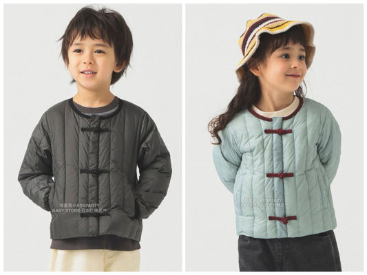 日本童裝 B:MING by BEAMS 【別注版】TAION 防水系列 盤扣羽絨外套 100-140cm 男童款/女童款 秋冬季 (適合香港平均溫度、寒冷天氣、溫度低天氣）OUTERWEAR 