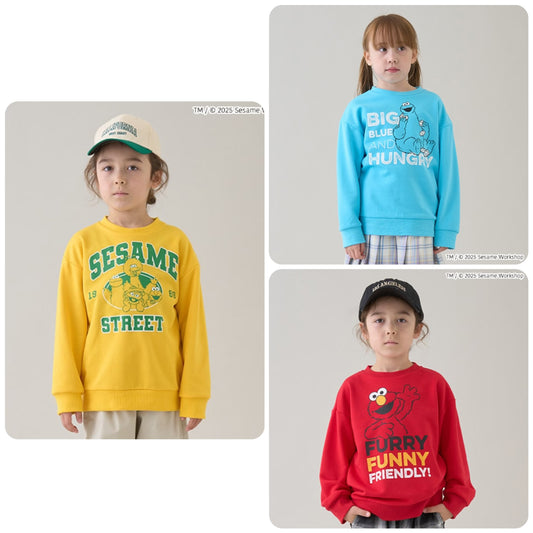 Japanese children's clothing mini #ML x sesame Sesame Street sweatshirt 100-140cm boys/girls spring and summer TOPS 