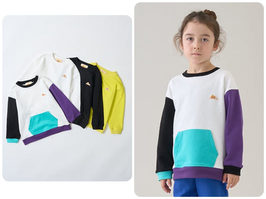 Japanese children's clothing mini#ML x KELTY pocket long-sleeved sweatshirt 100-140cm boys/girls spring and summer TOPS 