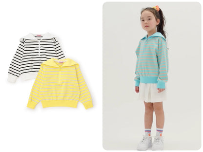 Japanese children's clothing mini#ML sailor collar top 100-140cm girls spring and summer TOPS 