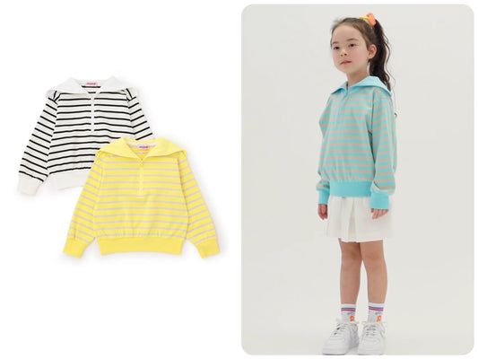 Japanese children's clothing mini#ML sailor collar top 100-140cm girls spring and summer TOPS 