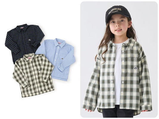 Japanese children's clothing mini#ML shirt 100-140cm boys/girls spring/summer TOPS 