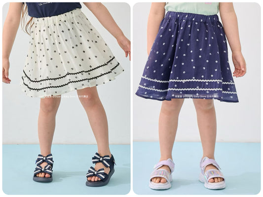 Japanese children's clothing aF#a325 cat x polka dot skirt 110-160cm girls summer SKIRTS 