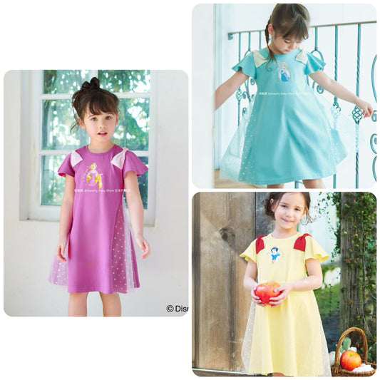 Japanese children's clothing aF#a325 x Disney Princess dress 90-140cm girls summer dresses Halloween special 