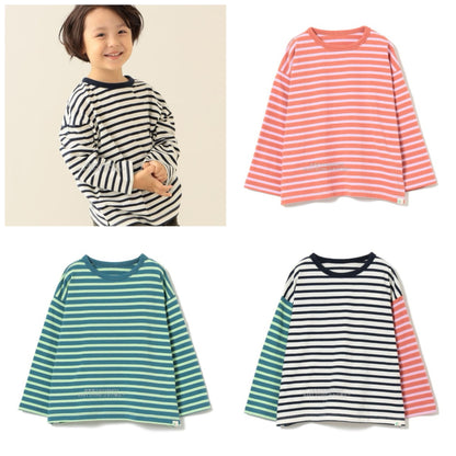日本童裝 BEAMS mini 條紋長袖上衣 90-140cm 男童款/女童款 秋冬季 TOPS