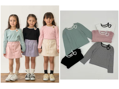 日本童裝 Ly# mine 心形鏤空毛巾布上衣 100-150cm 女童款 秋季 TOPS