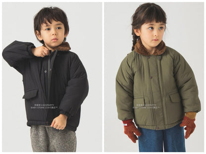 日本童裝 B:MING by BEAMS 毛毛領夾棉外套 100-150cm 男童款/女童款 秋冬季 (適合香港平均溫度、寒冷天氣、溫度低天氣）OUTERWEAR