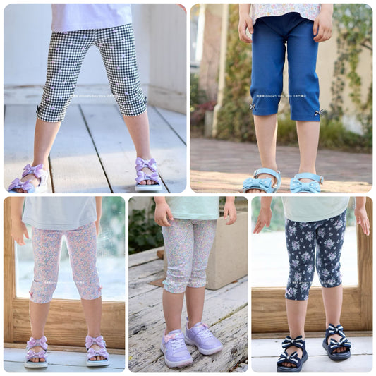 Japanese children's clothing aF#a325 stretch leggings 90-130cm girls summer PANTS 