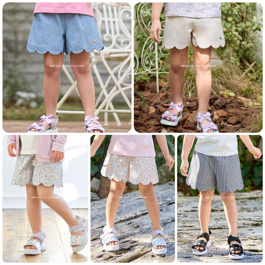 Japanese children's clothing aF#a325 scalloped hem shorts 100-160cm girls summer PANTS 
