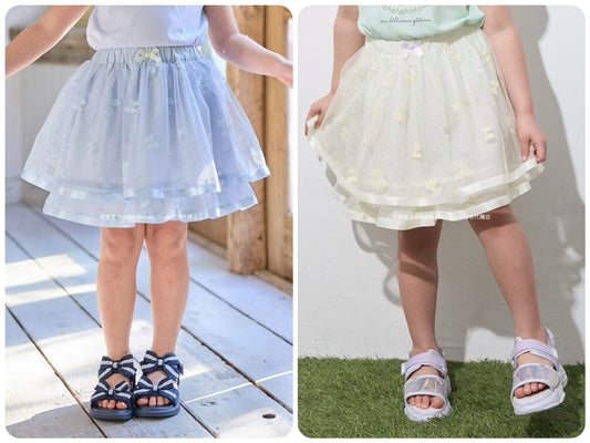 Japanese children's clothing aF#a325 bow tulle short skirt 110-150cm girls summer dresses 