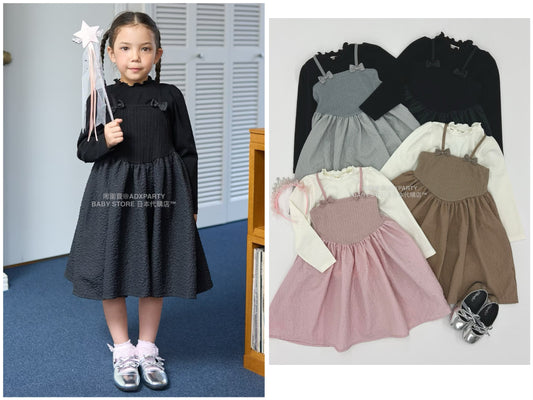 日本童裝 Ly# mine 吊帶連身裙及上衣兩件套裝 100-150cm 女童款 秋季 TOPS DRESSES